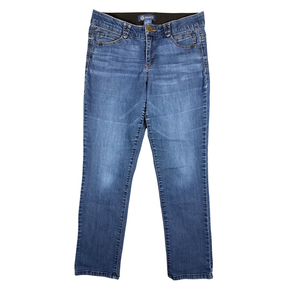 Democracy Absolution Straight Leg Blue Jeans Women Sz 10 B1560Q4CD Elastic Waist